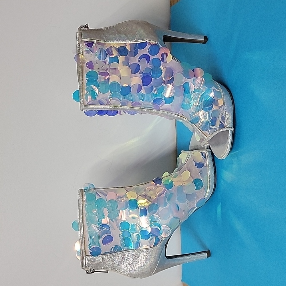 PJessica Simpson Energee 2 (iridescent Palete) Open Toe Heel Ankle Booties